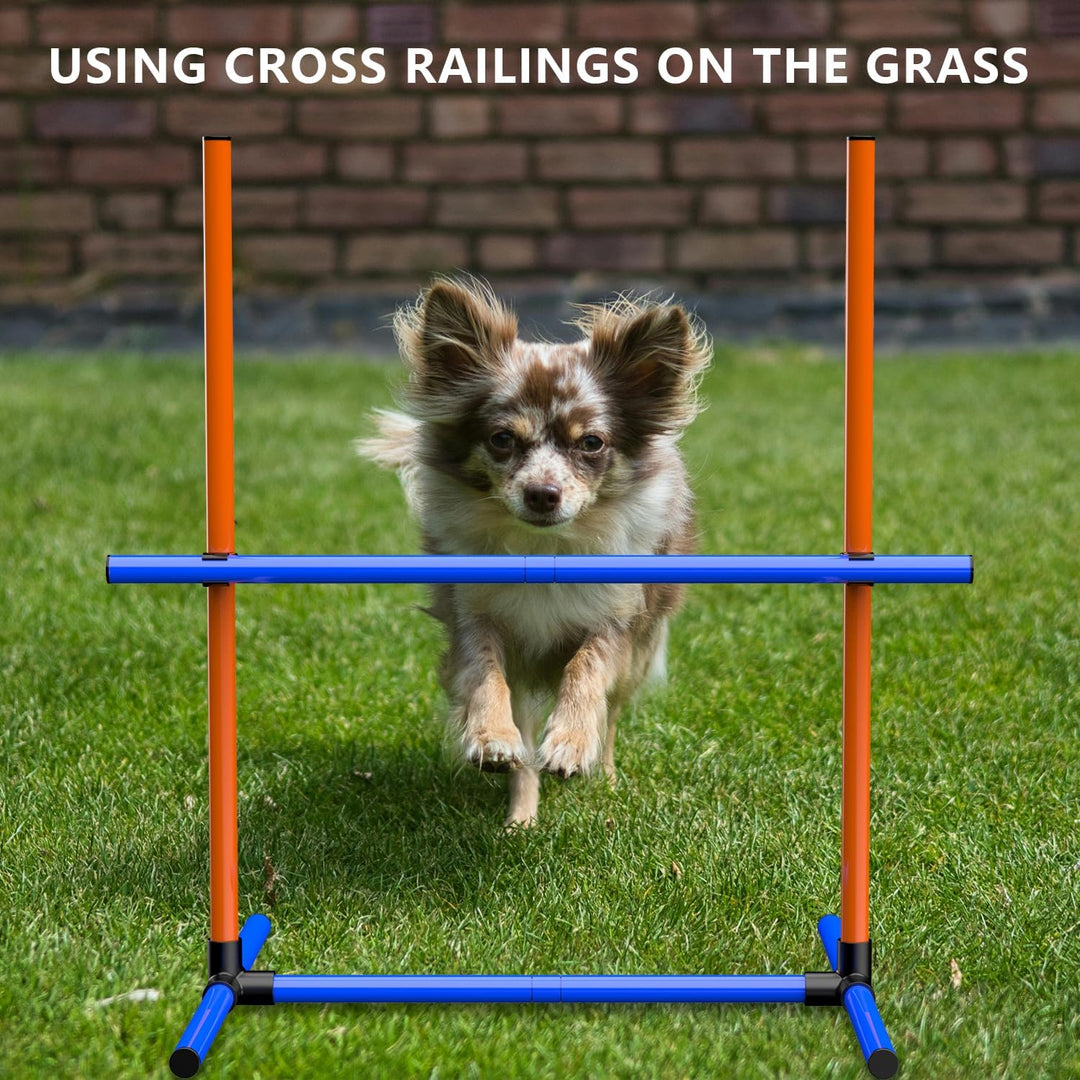 Agility-Trainingsset für Hunde, Hindernisset mit Slalomstangen, Hundesport-Ausrüstung, für Grosse un