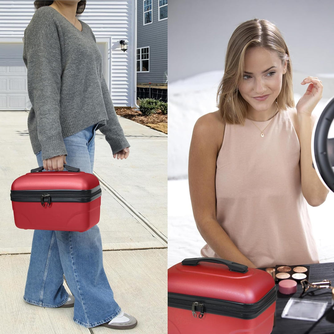 Kinston Kosmetiktasche für Reisen, Kosmetiktasche, grosses Fassungsvermögen Rot grosses Modell, Rot