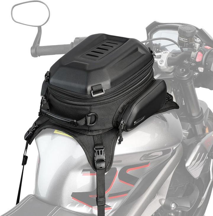 Rhinowalk Motorrad Tankrucksack Tanktasche Hartschale Wasserdicht Erweiterbar 15-18L Motorrad Sitz A