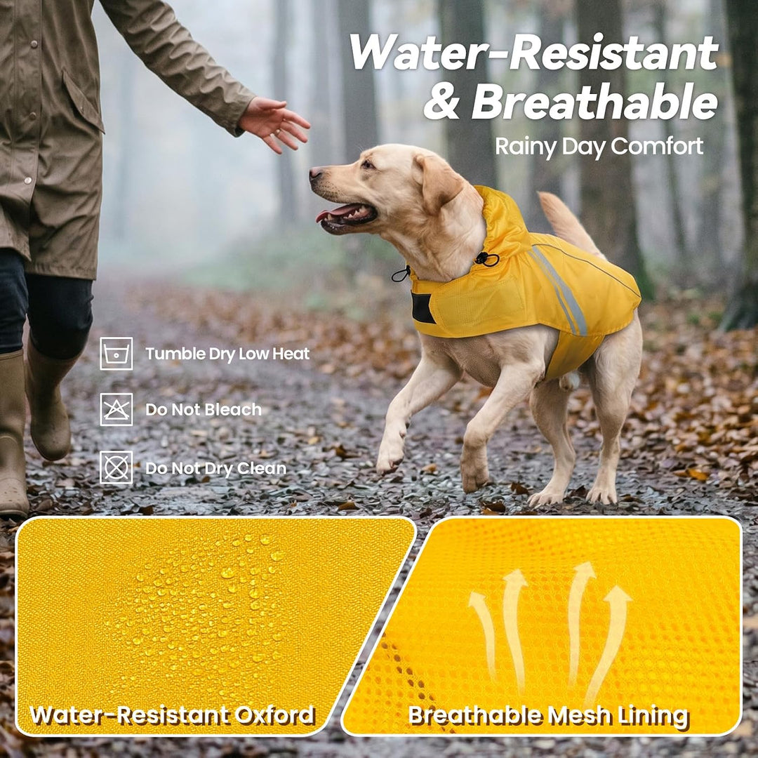 VIVAGLORY Wetoff Hunderegenmantel, Regenmantel Hund für Winter, Hunderegenjacke, Wasserdicht &amp; Refle