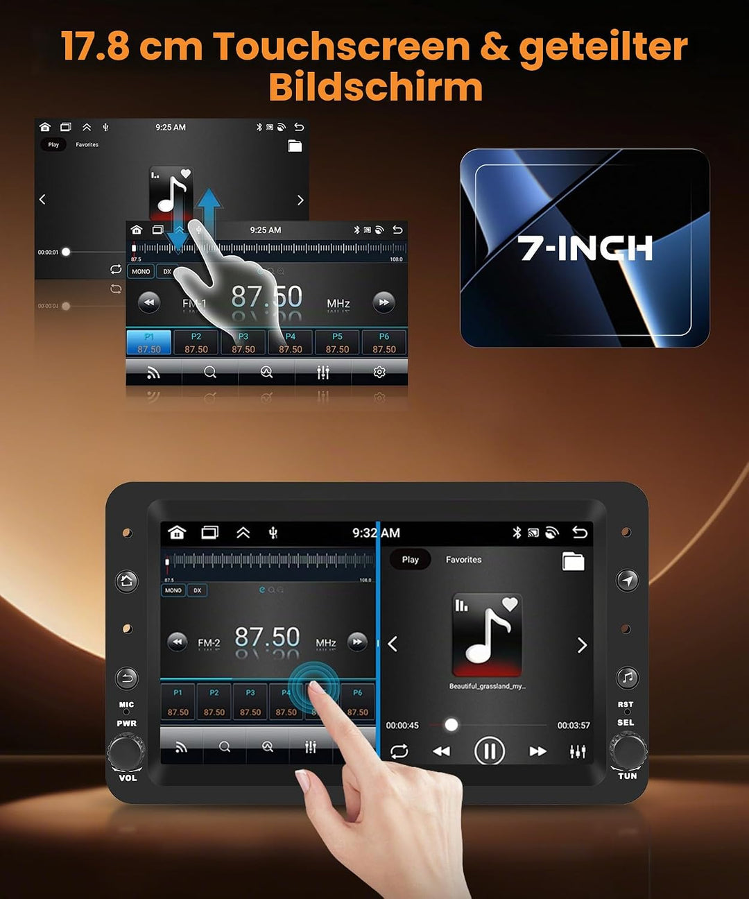 8 Kern 4G+64G Autoradio Android 15 für Alfa Romeo 159 2004-2011, 7 Zoll HD IPS Touchscreen Auto Radi