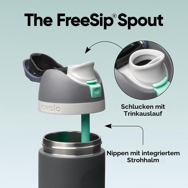 Owala FreeSip Isolierte Edelstahl Trinkflasche mit Strohhalm, 710 ml – BPA-frei, optimal für Sport,