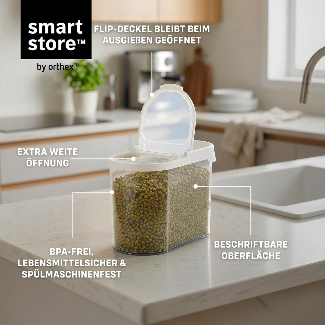 SmartStore Vorratsdose, 2er Set, BPA-frei, 1,1L, Vorratsbehälter mit Deckel I Stapelbar, Transparent