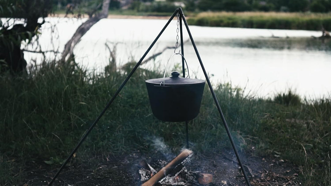 Сamping Topf Kazan 8L aus Gusseisen mit Bügel und Gusseisendeckel BRIZOLL Schwenktopf Campingtopf Gu