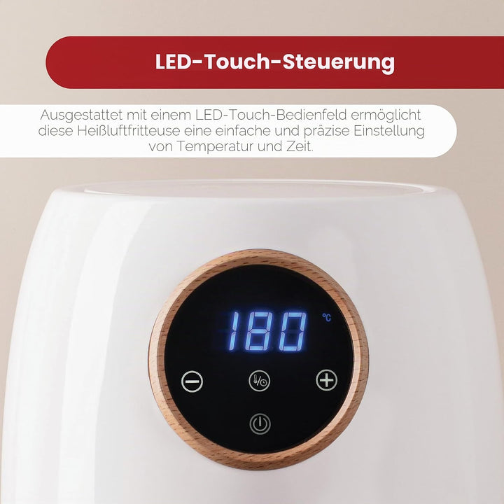 BERGNER Naturally | AirFryer 2 L | Freidora de Aire 1000 W | Temperatura desde 80-200ºC | Temporizad