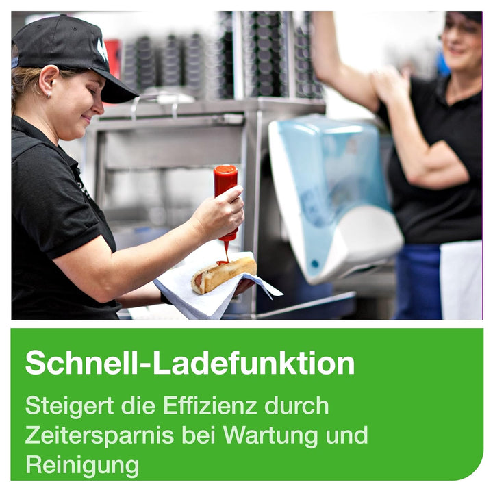 Tork Einzeltuchspender Weiss und Türkis W4, Wandmontage, Performance Linie, 654000, Spender