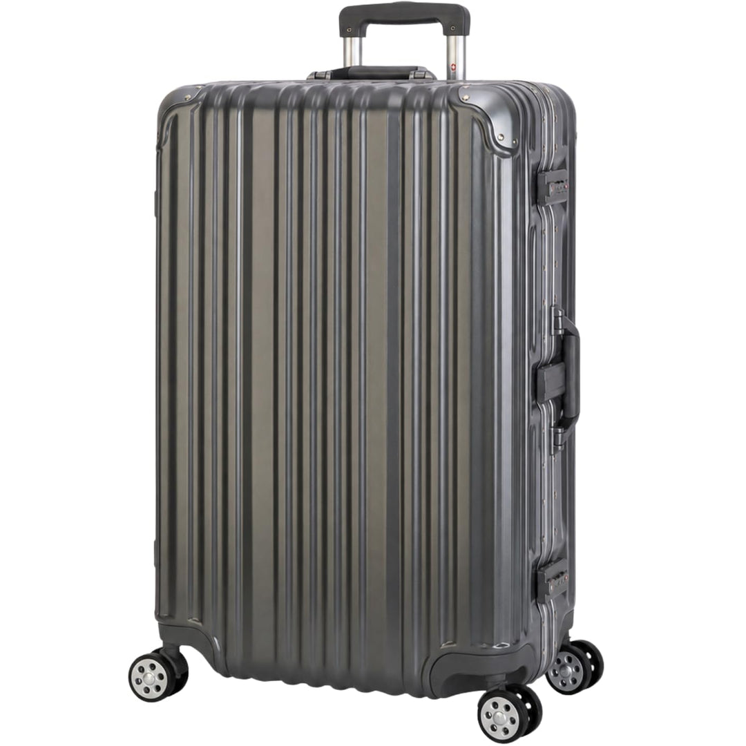 Travelhouse London Koffer Grau L-75cm · Alu-Rahmen · Polykarbonat Hartschale · Trolley Reisekoffer R