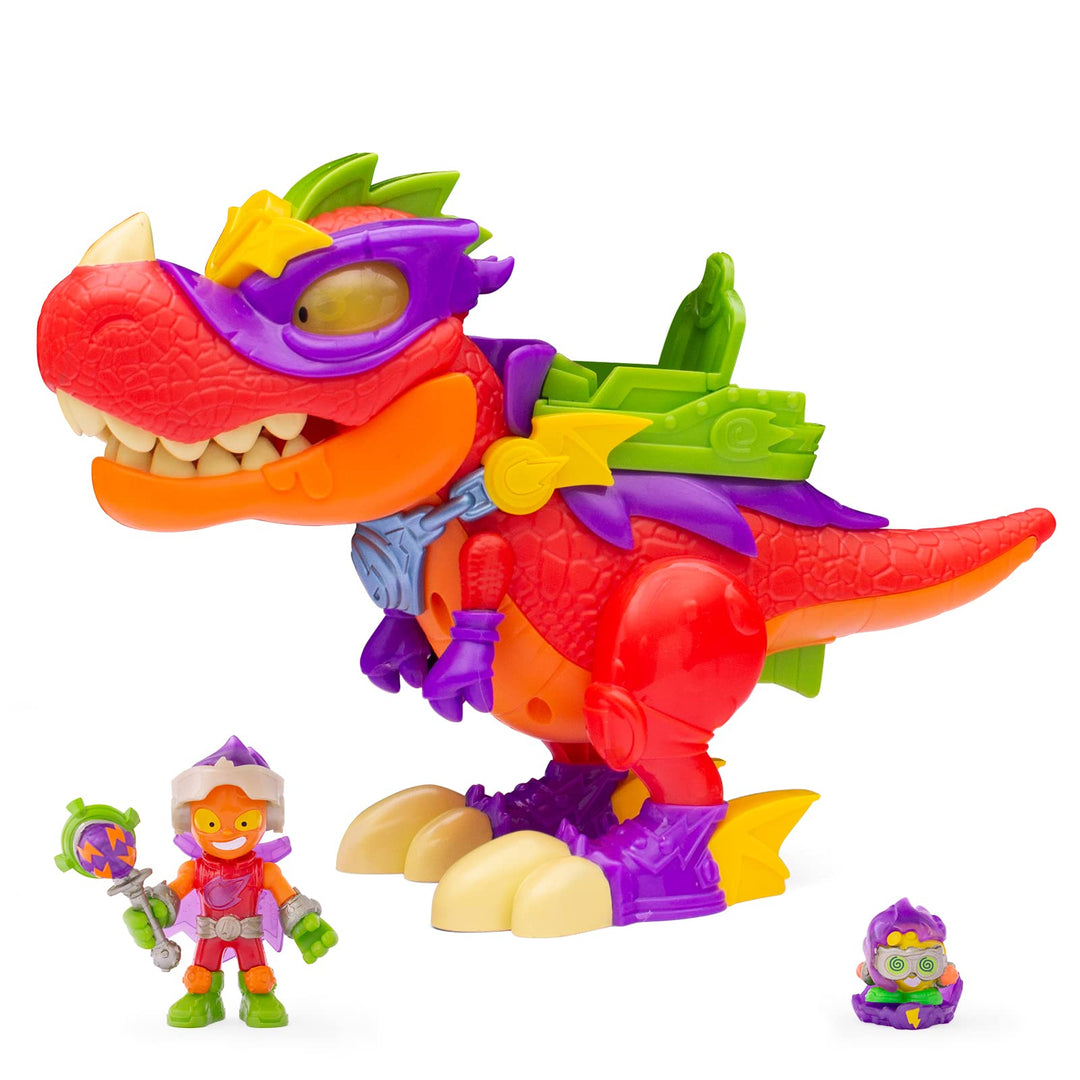 SUPERTHINGS RIVALS OF KABOOM Superdino V-Rex Gelenk-Dinosaurier Bösewicht mit Lichteffekten und Soun