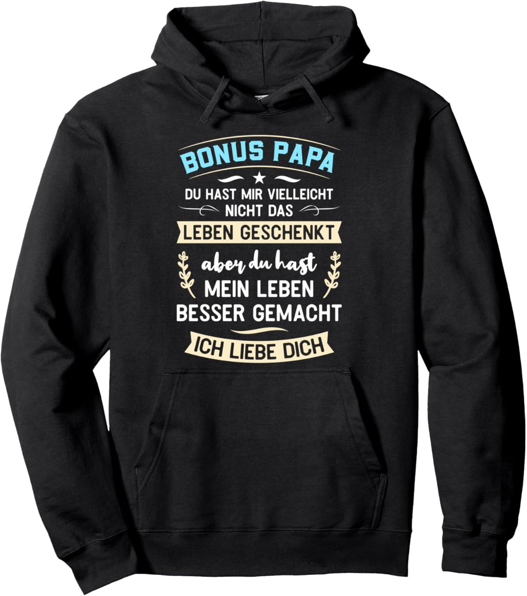Bonus Papa Stiefvater Stiefpapa Geschenk Danke Pullover Hoodie