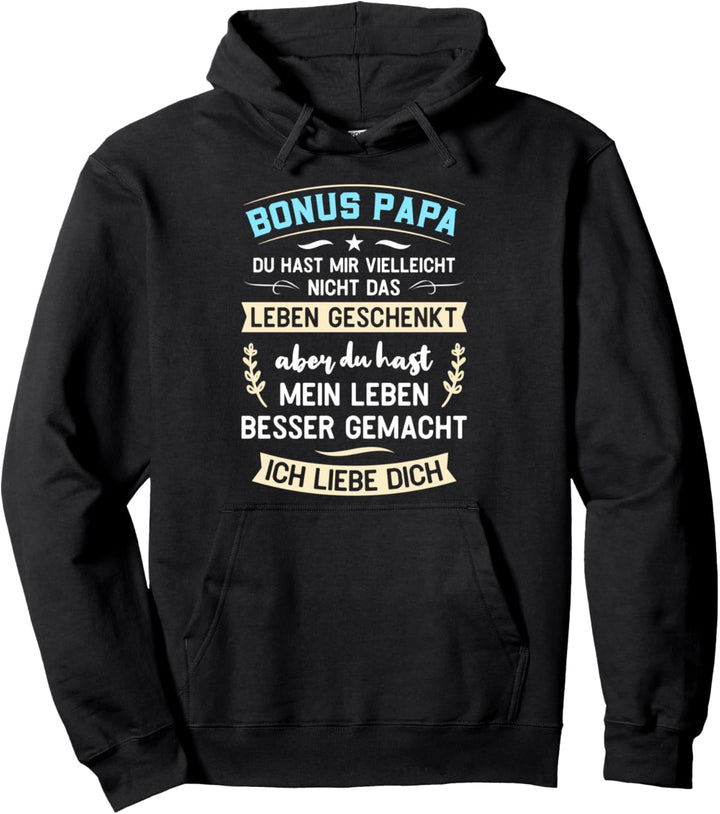Bonus Papa Stiefvater Stiefpapa Geschenk Danke Pullover Hoodie
