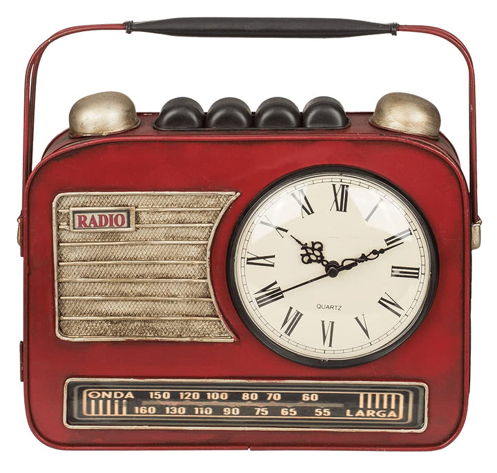 Out of the Blue Metall-Schlüsselkasten, Radio mit Uhr, Rot, one Size