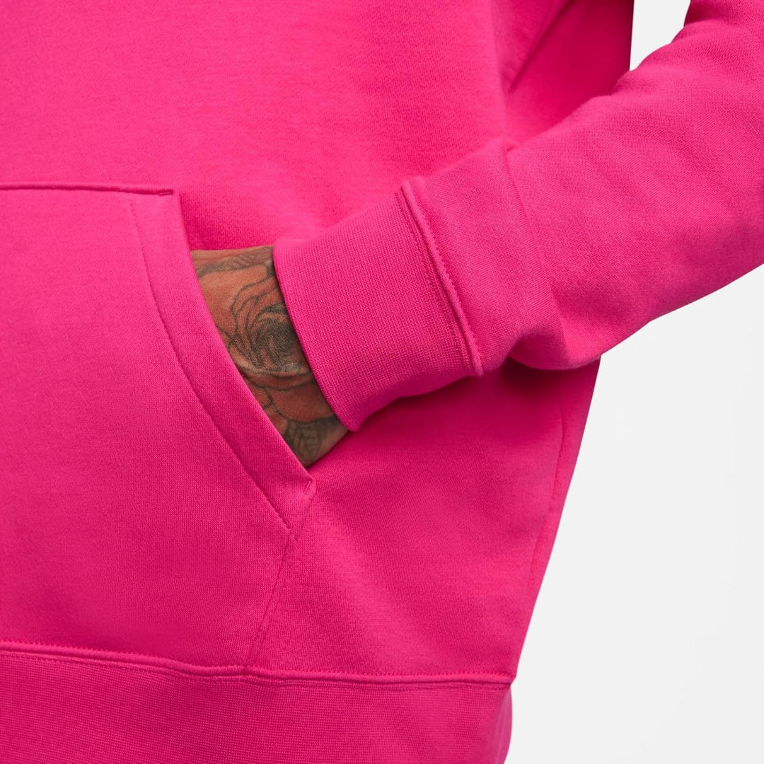 Nike Damen W NSW Club FLC Std Po HDY Hooded Long Sleeve TOP M Fireberry/White, M Fireberry/White