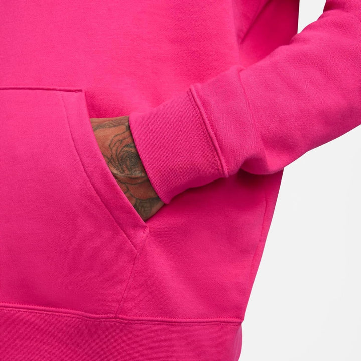 Nike Damen W NSW Club FLC Std Po HDY Hooded Long Sleeve TOP M Fireberry/White, M Fireberry/White