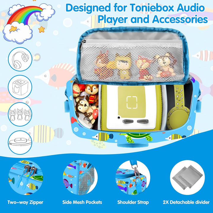 LPQKCcY Tasche for Toniebox, Transporttasche for Tonie Starter Set, Kopfhörer, Ladestation und Zubeh