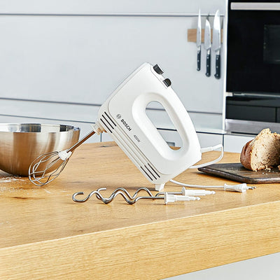 Bosch Handrührer CleverMixx MFQ24200, 2 Rührbesen, 2 Edelstahl-Knethaken, spülmaschinengeeignet, 4 S
