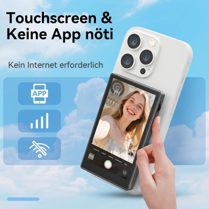 Selfie Monitor Smartphone Rückkamera magnetischer Vlog-Bildschirm für iPhone und Android geeignet fü