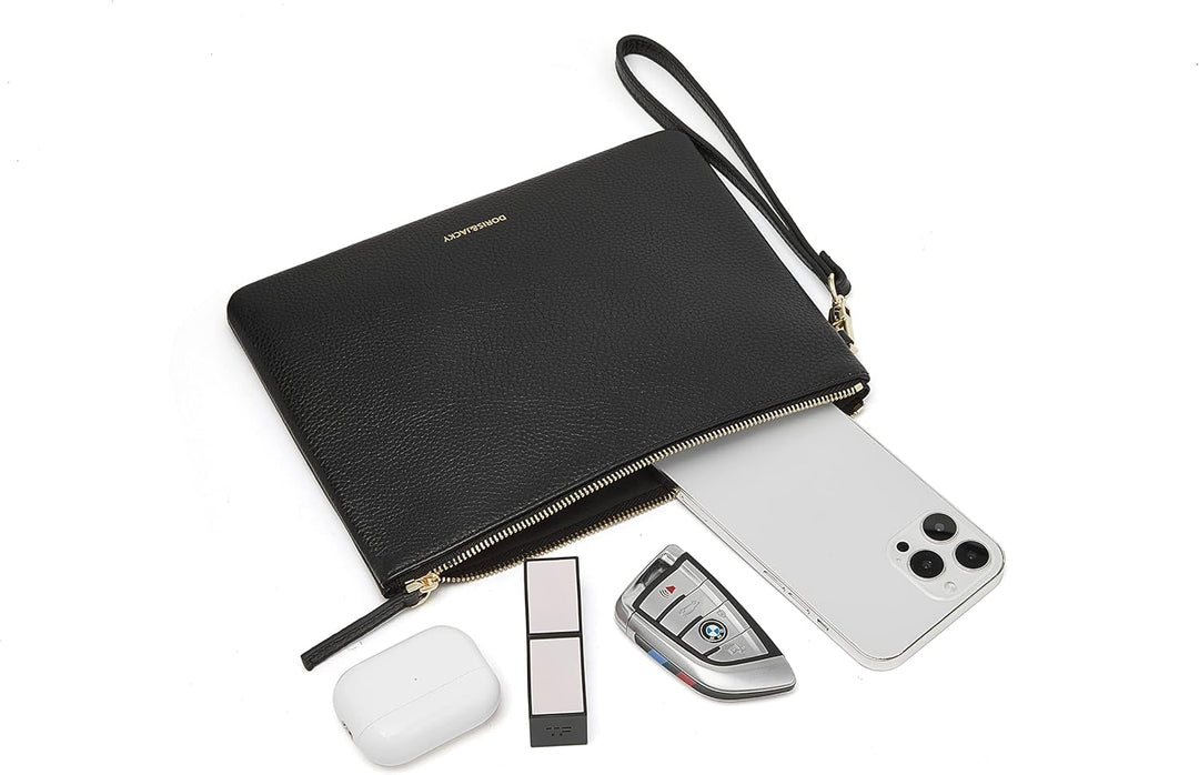 DORIS&JACKY Lammfell Leder Wristlet Clutch Geldbörse Für Frauen Grosse Weiche Designer Geldbörse Mit