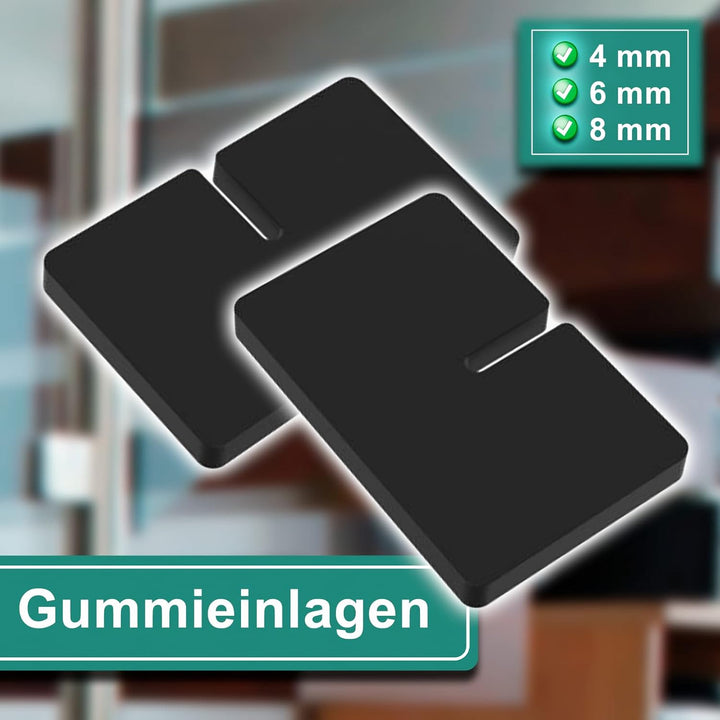PRIOstahl Glashalter 4 Stück Glasklemmen Klemmhalter Glasplattenhalter Eckig 30 x 30 x 18 mm Anschlu