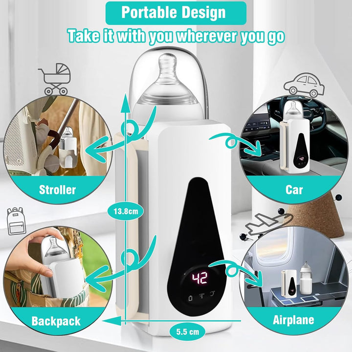 Flaschenwärmer Baby, Flaschenwärmer Baby Unterwegs für alle Flaschen, Einstellbare Temperatur Babyfl