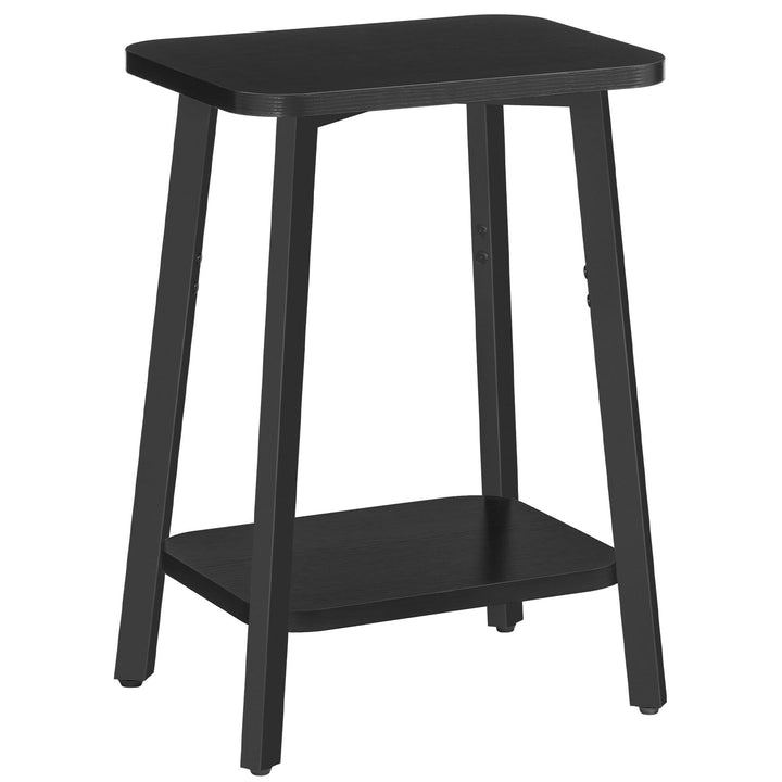 Beistelltisch, Schmaler Couchtisch, Kleiner Tisch, Nachttisch mit Ablagen, Sofatisch, Metallgestell,