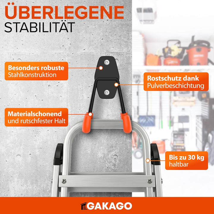 Gakago Gerätehalter Wandhalterung – 10er Garagenhaken Set inkl. Dübel, Schrauben &amp; Anleitung – Werkz