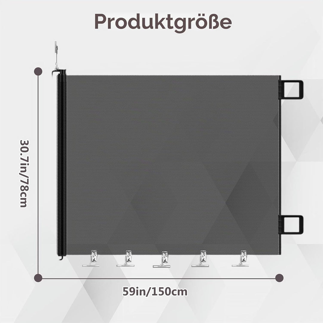 Treppenschutzgitter Ausziehbar 0-150 cm, Höhe 78 cm Türschutzgitter | Absperrgitter Treppenschutzrol