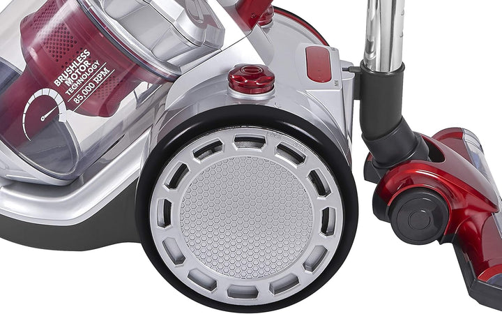 Exquisit Bodenstaubsauger BP 6401 SI | Akku-Betrieb | Beutellos | Kabellos | Silber | Rot | Bodensau