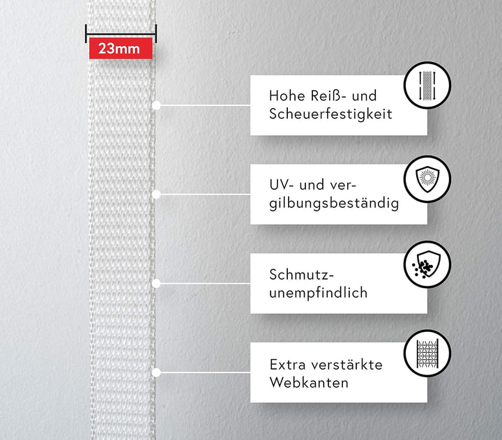 BAUHELD® 50m Rolladengurt 14mm 18mm 20mm 23mm [Made in Germany] Für Rolläden an Türen & Fenster geei