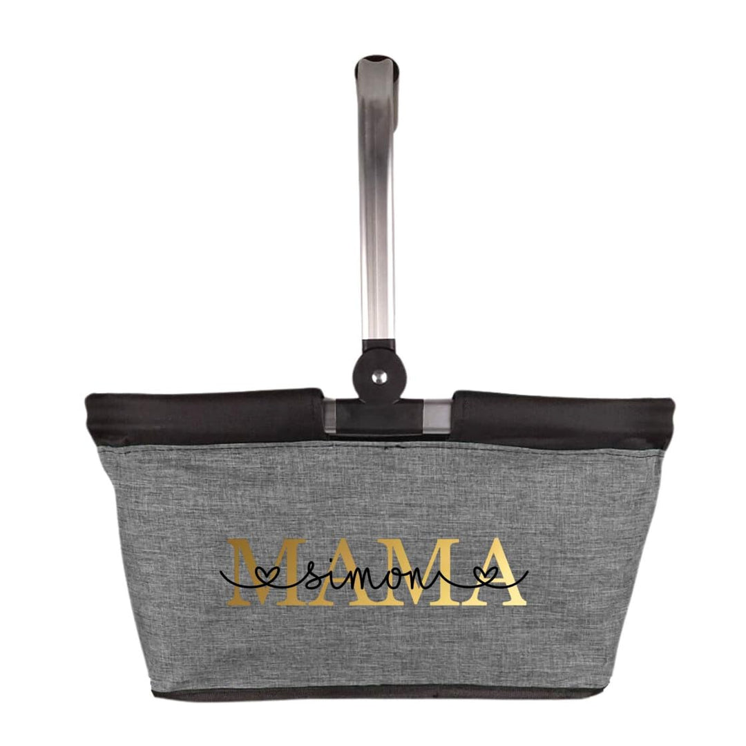 Einkaufskorb Mama personalisiert, Personalisiertes Geschenk Einkaufstasche mit Name, Tragekorb mit A