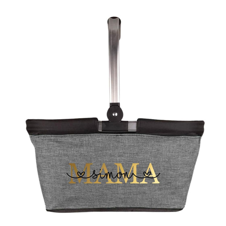 Einkaufskorb Mama personalisiert, Personalisiertes Geschenk Einkaufstasche mit Name, Tragekorb mit A