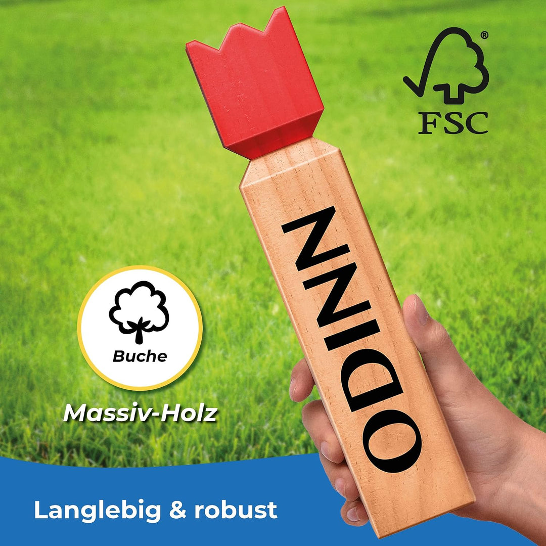 Kubb Wikinger Spiel Holz XXL - Toyfel Original Schwedenschach FSC® massives & schweres Buchenholz -