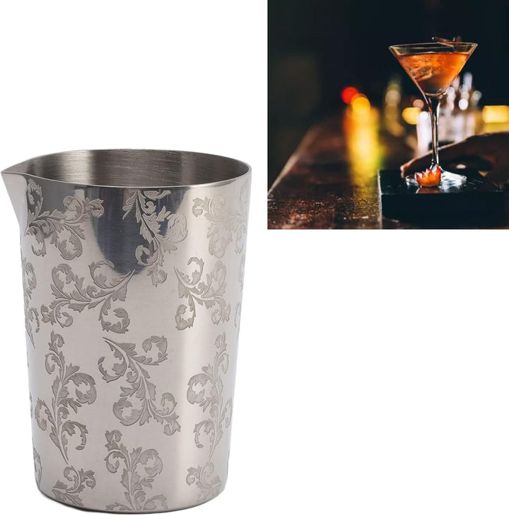 Cocktail-Rührglas, Edelstahl-Messglas, Figurenbecher, Cocktail-Rührbecher, Rührbecher, Graviertes Ba