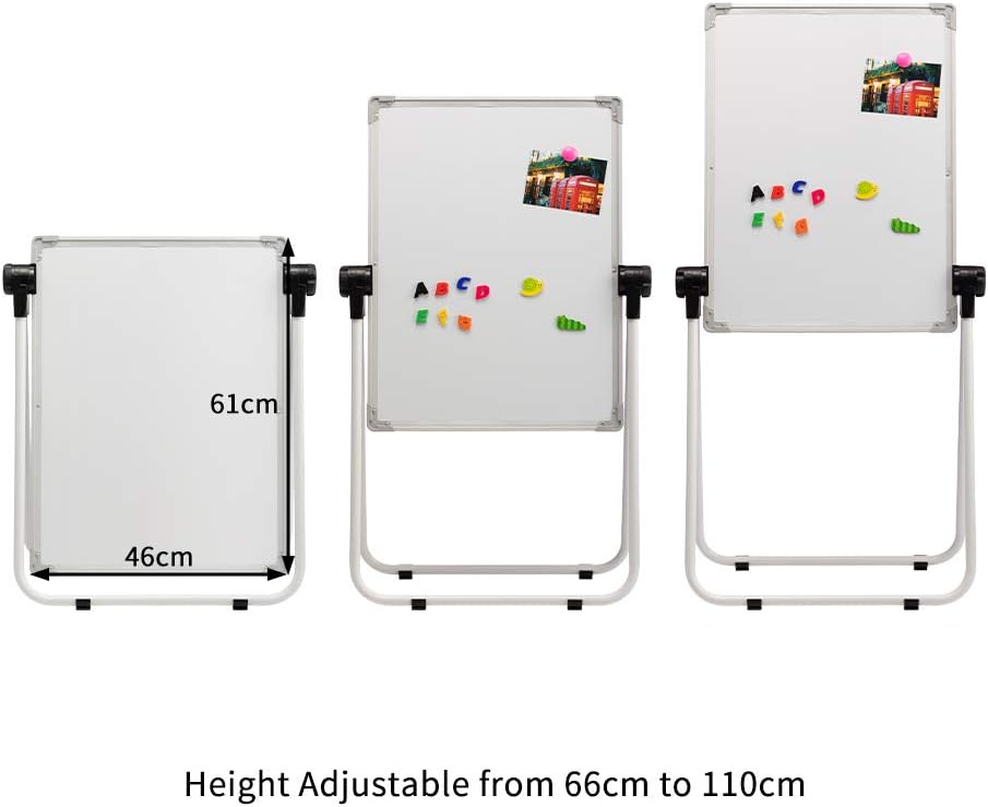DOEWORKS Kinder Whiteboard Staffelei Doppelseitiges Staffelei Kinder Whiteboard & Kreidetafel mit Au