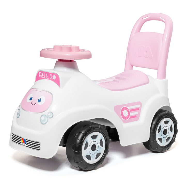 MOLTÓ | RIBLIE GO Lauflernwagen Rose mit 10 Blöcken | 2 in 1 Lauflernwagen und Aufsitzfahrzeug | För