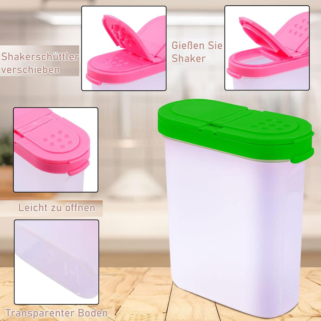 6 Stück Vorratsdosen Set, 250ml Gewürzboxen Aufbewahrung, Schüttdosen Transparent mit Deckel, Kunsts