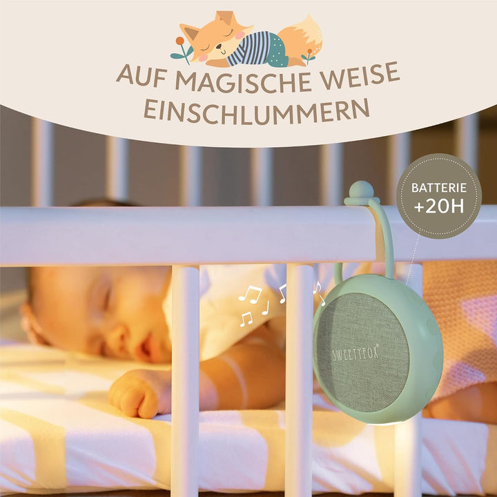 Sweety Fox Weisse Geräusche für Neugeborene – Grün – Wiegenlied für Kinder, Nachtlicht und weisse Tö