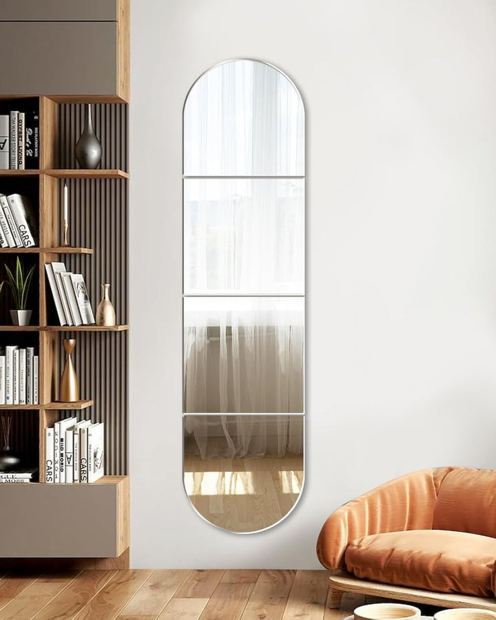Selbstklebende Fliesenspiegel Glas HD DIY Wandspiegel Klebespiegel 4 Stück Spiegel zum Aufkleben Tür
