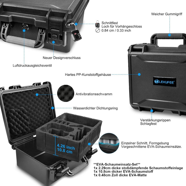 LEKUFEE wasserdichte Koffer für DJI Neo 1 Motion Fly More Combo,DJI Goggles N3/3/2/Goggles Integra,R