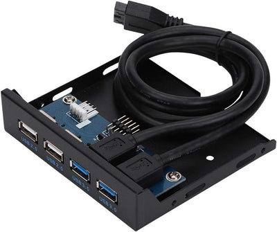 ASHATA 2-Port USB3.0 + 2-Port USB2.0 3,5-Zoll-Frontblende USB-Hub-Erweiterungsdiskettenlaufwerk Fron