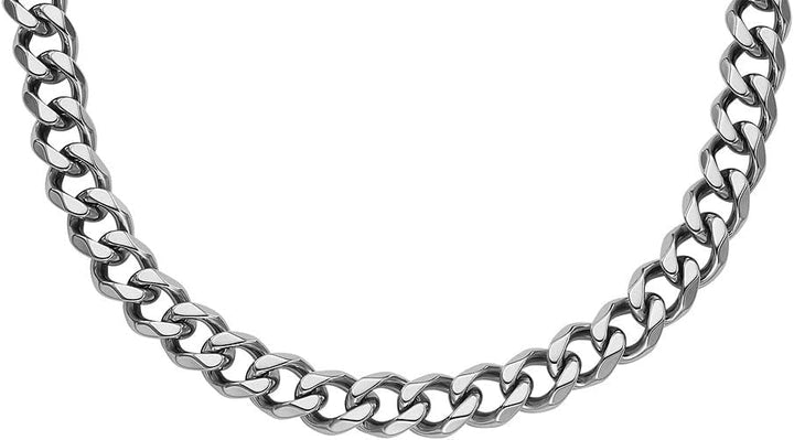 Fossil Herren-Halskette und -Armband Schmuck, silberfarbener Edelstahl, Set