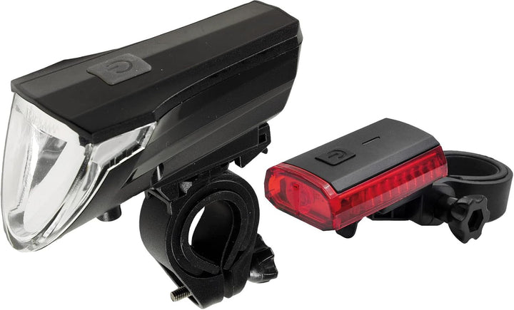 Fahrradleuchten Set Front Rücklicht Akku Aufladbar USB Fahrrad-Licht Sport StVZo zugelassen 60Lux bi