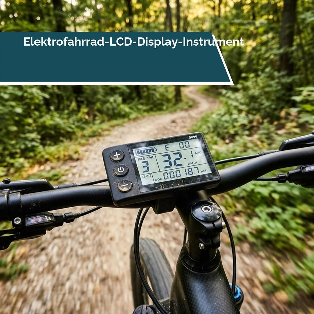 Elektrofahrrad-LCD-Display, Scooter-Umrüst-LCD-Panel-Teile mit wasserdichtem 6P-Anschluss für Elektr