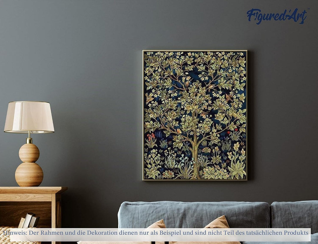 Figured'Art Malen Nach Zahlen Erwachsene Mit Rahmen Baum des Lebens - Paint by Numbers Basteln DIY B