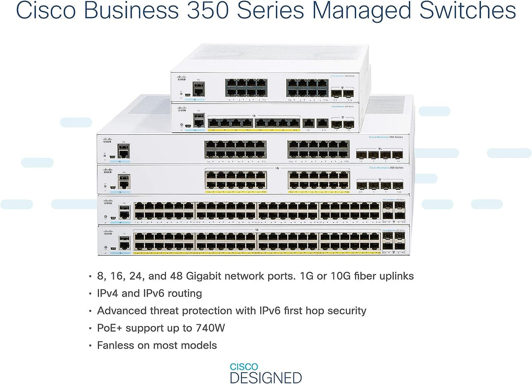 Cisco Business CBS350-24T-4G Managed Switch | 24 GE-Ports | 4 x 1G-SFP | Begrenzter Lebenszeitschutz