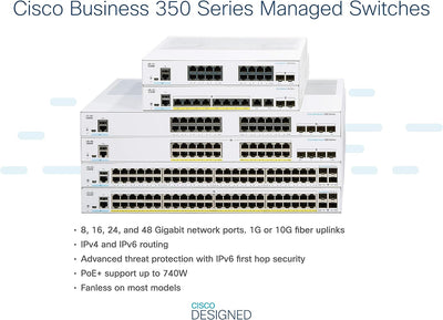 Cisco Business CBS350-48FP-4G Managed Switch | 48 GE-Ports | Full PoE | 4 x 1G-SFP | Begrenzter Lebe
