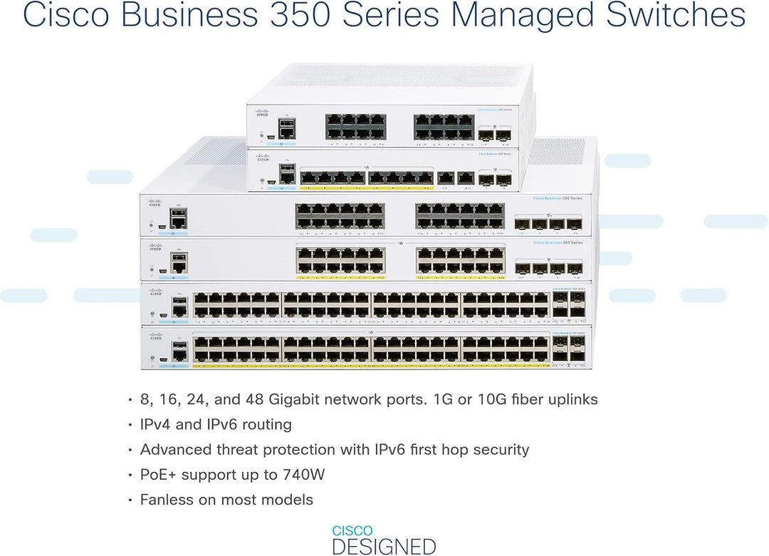 Cisco Business CBS350-24FP-4X Managed Switch | 24 GE-Ports | Full PoE | 4 x 10G-SFP+ | Begrenzter Le