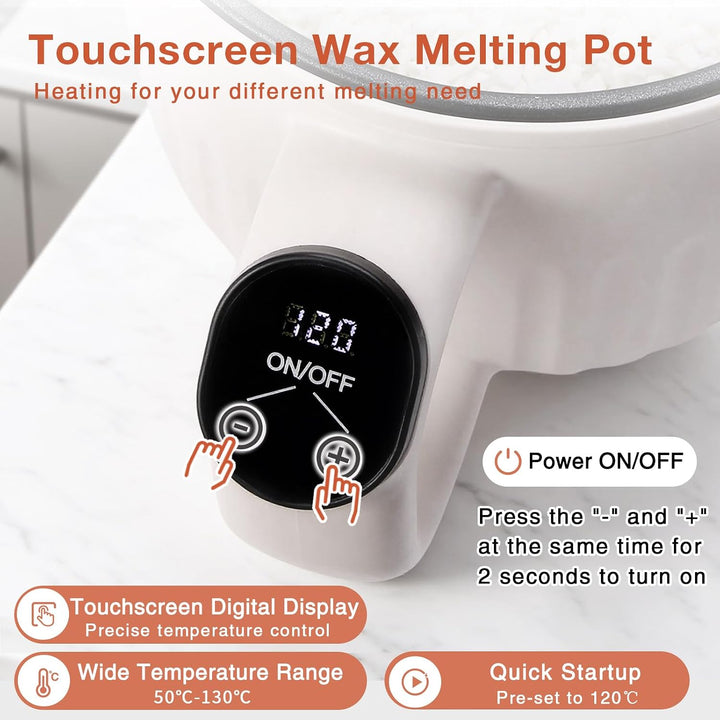 Yuuchail Touchscreen-Wachsschmelztopf, 1,5 l elektrischer Wachsschmelzer für die Kerzenherstellung m