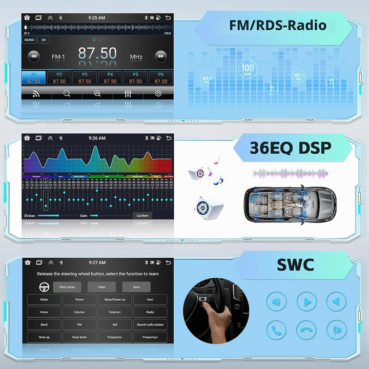 [8Cores 4G+64G] Hikity Autoradio Android 15 Für Ford Transit Tourneo Custom 2013-2019 9Zoll Touch Di