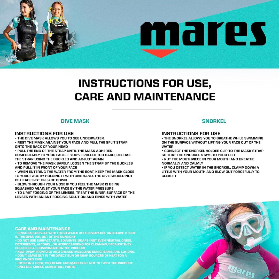 Maske und Schnorchel Mares Aquazone Combo Wahoo Neon, Combo bestehend aus Maske und Schnorchel Erwac
