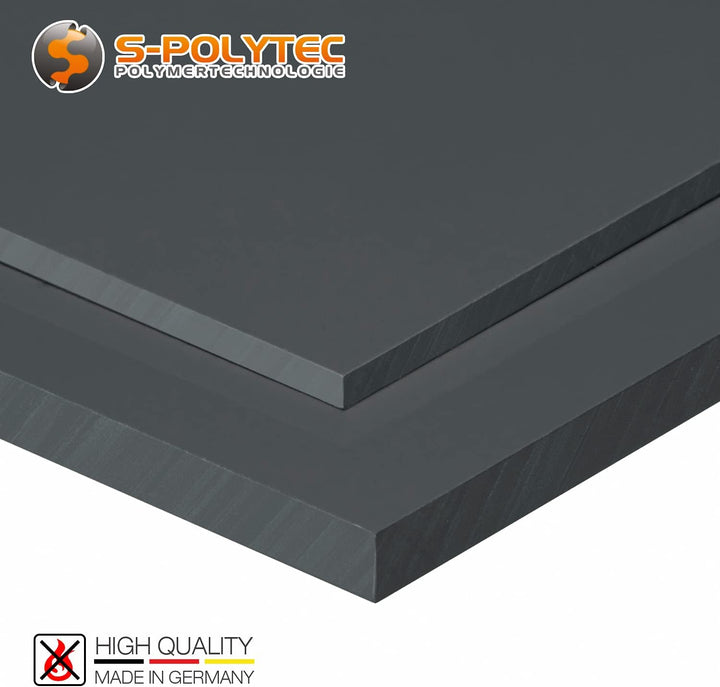 Platte aus Hart PVC Zuschnitt in | grau RAL 7011 | VERSCHIEDENE FORMATE & STÄRKEN | TOP QUALITÄT | (